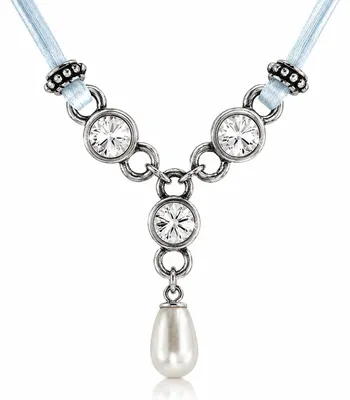 Produktbild von LUISIA® Halskette "Cami" mit Kristallen von Swarovski® und Perle | Hellblau