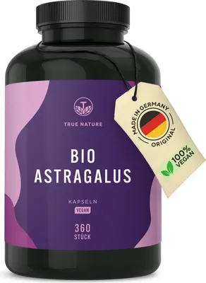 Produktbild von Astragalus - 360 Kapseln Hochdosiert 500mg - Vegan - (60 Tage Vorrat) - TRUE NATURE®