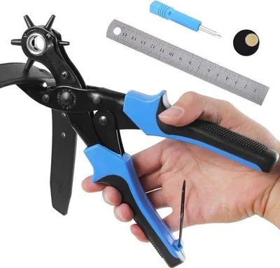 Produktbild von Revolvertang-Set, Vielseitig, Blau, Mehrere Größen, mit 2 Ponsplatten