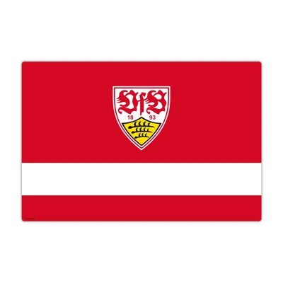 Produktbild von Schreibtischunterlage für Kinder und Erwachsene - VfB Stuttgart - Brustring weiß - 60 x 40 cm - aus abwischbarem Premium Vinyl -  Germany