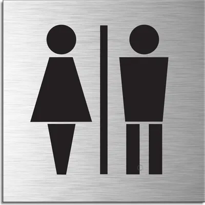 Produktbild von Schild - WC Damen  Herren | Türschild 120 x 120 mm Aluminium selbstklebend