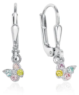 Produktbild von Mädchen Ohrringe Schmetterling: 925 Silber Ohrhänger mit Zirkonia