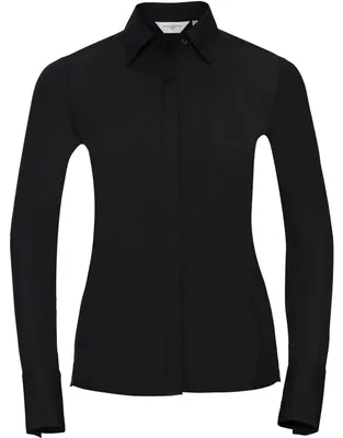 Produktbild von Russell Collection - "Ultimate" Hemd für Damen Langärmlig FK1929 (XXL) (Schwarz)