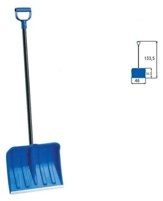 Immagine prodotto di S&M 544019, pala da neve ibrida, colore blu, lama da 46 cm con manico in materiale composito