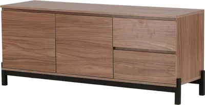 Zdjęcie produktu dla FURNLUX Kredens Corpus Walnut Und Black 138cm / Hauptfarbe: Braun / Abmessungen: 138 x 40 x 56 cm