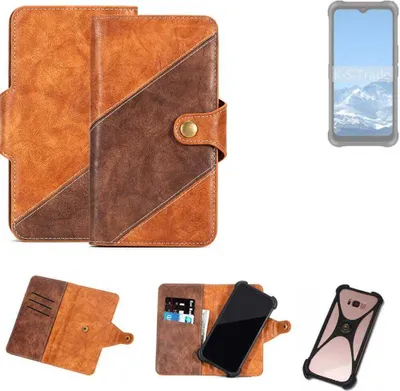 Produktbild von K-S-Trade Handyhülle Schutzhülle Bookstyle Case Wallet-Case kompatibel mit AGM Glory Pro Cover Klapphülle Kantenschutz Smartphone dunkelbraun braun