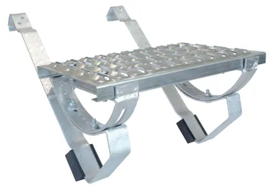 Produktbild von DAPRONA Laufrost Set für gewellte Dachziegel 100cm, Dachtritte für Schornsteinfeger Silber inkl. Montagematerial, Rheinland