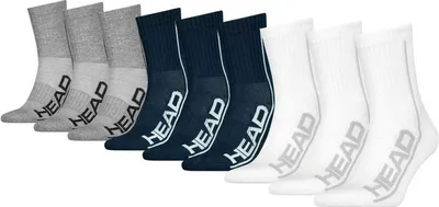 Produktbild von HEAD PERFORMANCE SHORT CREW 9 Pack white / navy / grey Größe: 35/38