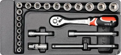 Obrázok produktu pre Zásuvková vložka 385x175x41mm vrátane sady nástrojov 3/8", 22 kusov