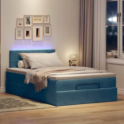 Produktbild von Möbel Ottoman-Bett mit Matratze Dunkelblau 120x190 cm Samt - Klassische Betten 3312612