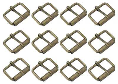 Image de Sangles à boucle - 12 pièces - Pour sangles et ceintures - 35x25 mm, épaisseur 3 mm, bronze
