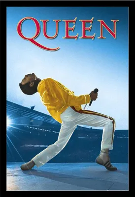 Produktbild von Queen - Poster - Wembley + Wechselrahmen, Shinsuke® Maxi MDF schwarz, Acryl-Scheibe