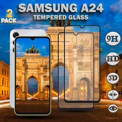 Produktbild von 2-Pack Samsung Galaxy A24 - Gehärtetes Glas 9H - Hochwertiger 3D-Displayschutz