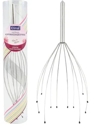 Produktbild von ELINA Massagespinne metall für den Kopf 23cm m. Noppen,
