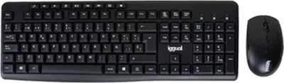 Produktbild von iggual WMK-BASIC, Volle Größe (100%), Kabellos, RF Wireless, QWERTY, Schwarz, Maus enthalten