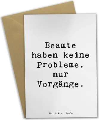 Produktbild von Mr. & Mrs. Panda firmungskarte Spruch Beamter ohne Probleme - Weiß - Geschenk, Berufsprodukte, Gesundheit, Beruf, osterkarten, weihnachtskarten, pflichtbewusst, Berufe
