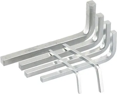 Imagen del producto de Llave de cabeza cuadrada - Herramienta en forma de L - Acero cromo vanadio - Juego de 3-8 mm - Plateado