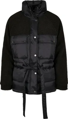 Image de Urban Classics Ladies - Sherpa Puffer Jacke schwarz - XS