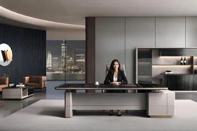 Immagine prodotto di Arredamento da ufficio esclusivo: elegante scrivania e robusta libreria
