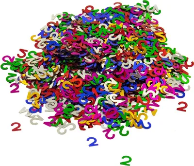 Produktbild von Oblique Unique Konfetti Zahl 2 Geburtstag Jubiläum +800 Stk. Streudeko Tisch Deko - bunt