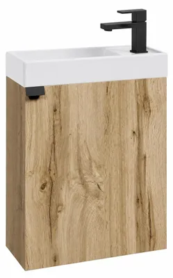 Obrázek produktu pro Badplaats Umyvadlo se Skříňkou Keno 50 x 23 cm - Dub - Skříňka s Umyvadlem