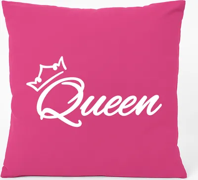 Produktbild von Huuraa Kissen Queen Krone 40x40cm mit Füllung Fuchsia Baumwolle Dekokissen Geschenkidee