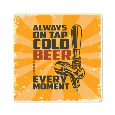 Produktbild von MuchoWow® Mauspad Mousepad Mannshöhle - Bier - Orange - Vintage 30x30 cm - Mousepads - Maus Mat - Pad - Mausunterlage - Gaming