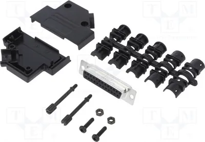 Image de 1x Connecteur D-Sub femelle à angle de 45°, broche 25, à souder, pour câblage L17D45PK-P-25, référence L77SDB25S