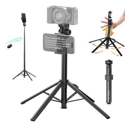 Zdjęcie produktu dla Statyw 18cm Ulanzi SK32 3w1 do telefonu + pilot 1/4" Uchwyt teleprompter / SK-32