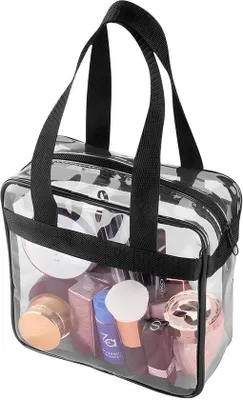 Produktbild von Reiseorganizer Tas, PVC, transparent, mit Reißverschluss und Schultergurt