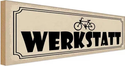 Produktbild von vianmo Holzschild 10x27 cm Fahrrad Wekstatt Auto Garage Werkstatt