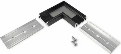 Produktbild von 90° Ecke für Aufbauprofil flach Schwarz