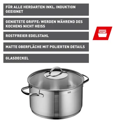 Obrázek produktu pro SILIT SILIT Nerezový hrnec s poklicí, 24 cm