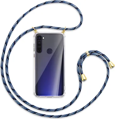 Produktbild von Handykette Backcover-Schutzhülle mit Band (Metall goldfarben) für Motorola Moto G Pro, G Stylus - Blautöne