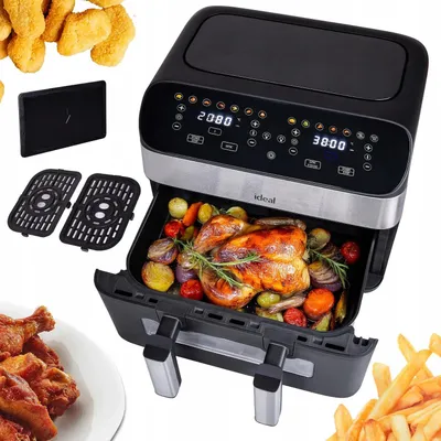 Zdjęcie produktu dla Frytkownica Beztłuszczowa Air Fryer Eldom Podwójna 9L Dwukomorowa Dual Zone