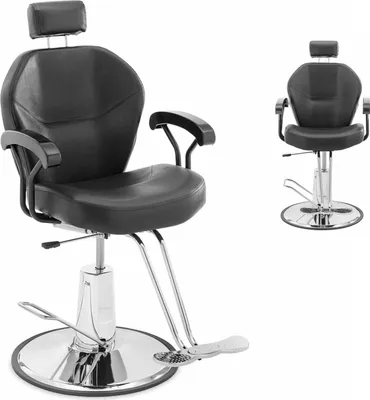 Obrázek produktu pro Expondo physa kadeřnická židle – opěrka hlavy a T-podnožka – 52–64 cm – 150 kg – sklopná – černá