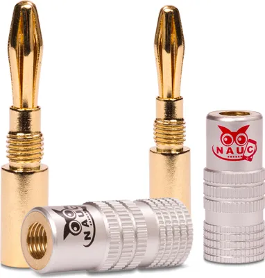 Produktbild von Bananenstecker 4mm NAUC schraubbar vergoldet Lautsprecher Boxen Kabel Stecker