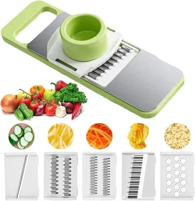 Immagine prodotto di Grattugia da cucina multifunzionale 5 in 1 per formaggio, cipolle e patate