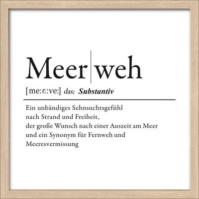 Produktbild von Gerahmtes Bild Meerweh Definition 33x33 cm
