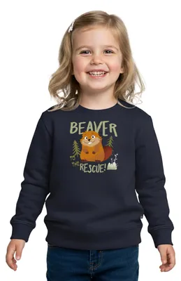 Produktbild von Spreadshirt Hoppers Beaver To The Rescue Kinder Premium Pullover, 122/128 (6 Jahre), Navy