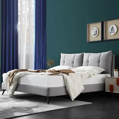 Produktbild von Doppel Betten Beige 180x200 Schlaf Zimmer Leder Hotel Bett Polster Design Luxus