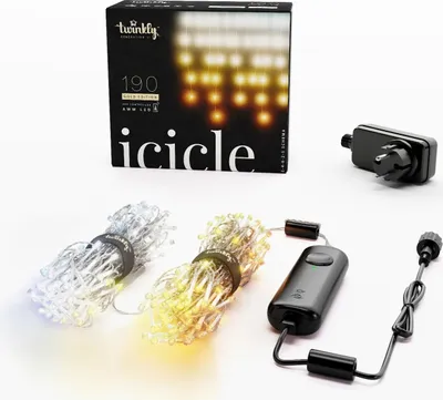 Zdjęcie produktu dla Twinkly Icicle 190 AWW LED, sople, 5x0,4 m, IP44