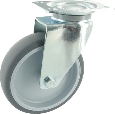 Produktbild von Apparaterollen Lenkrolle ohne Feststeller Ø125mm TPE Gummi Anschraubplatte