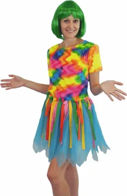 Papagei Kostüm tropischer Paradiesvogel bunt für Damen Gr. S-L Kleid Fasching Karneval Mottoparty