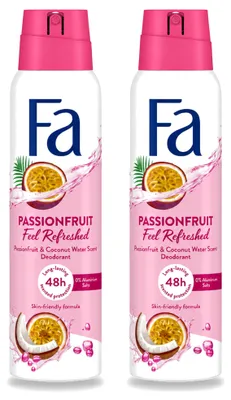 Imagen del producto de 2 aerosoles desodorantes Fa, aroma a maracuyá, 150 ml - Paquete económico - 2 unidades