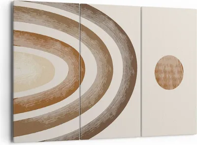 Produktbild von Bild auf Leinwand - Leinwandbild - 3 Teile - Stück geometrisch Boho - 165x110cm - Wand Bild - Wanddeko - Wandbilder - Leinwanddruck - Bilder - Wanddekoration - Leinwand bilder - CE165x110-4841