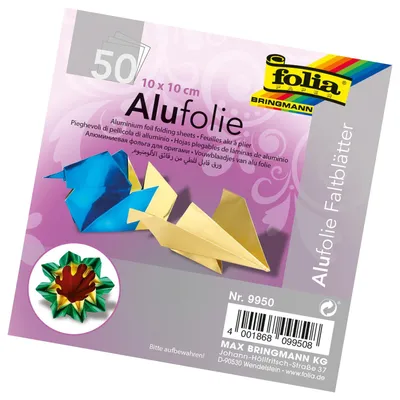 Zdjęcie produktu dla folia 9950 folia ulotki aluminiowe, 100 x 100 mm, 50 arkuszy, różne