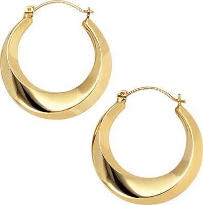 Produktbild von 23,9mm Creolen Creole Ohrringe mit Wölbung 333 Gold Gelbgold