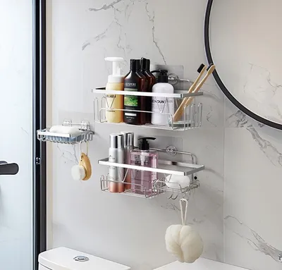 Produktbild von Bathroom shelf，Aufbewahrungsregal aus Edelstahl, Seifenregal,  Aufbewahrungsregal