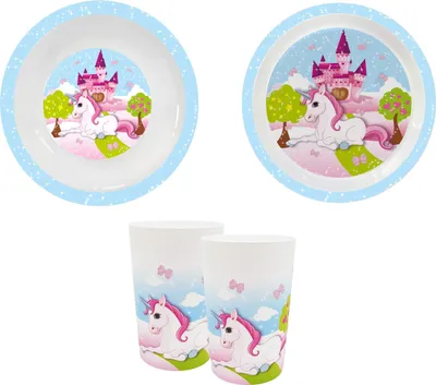 Produktbild von 4-tlg. Unicorn Einhorn Pferd Party Set für Kindergeburtstag